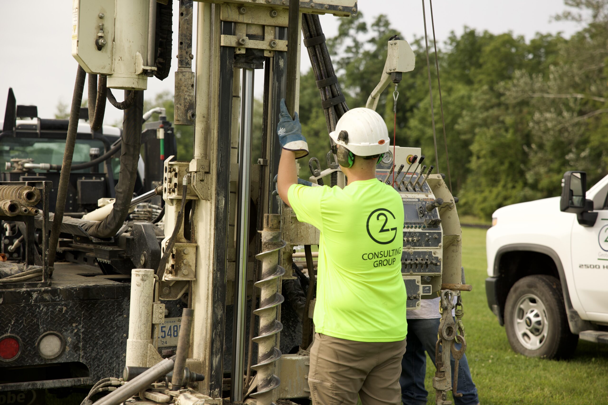 G2 team member operating drill